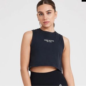 Oner Active washed black graphic jersey tank